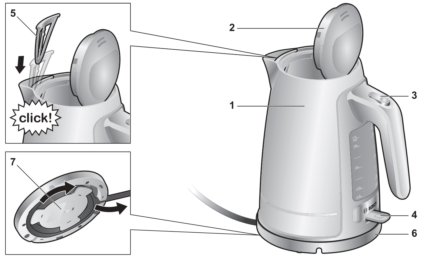 BOSCH TWK6A813 ComfortLine Kettle - overview