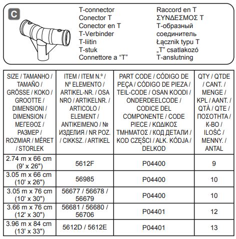 Bestway 488x122cm Power Steel Swim Vista Instruction Manual - Fig C