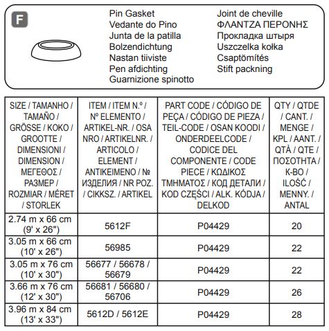 Bestway 488x122cm Power Steel Swim Vista Instruction Manual - Fig F