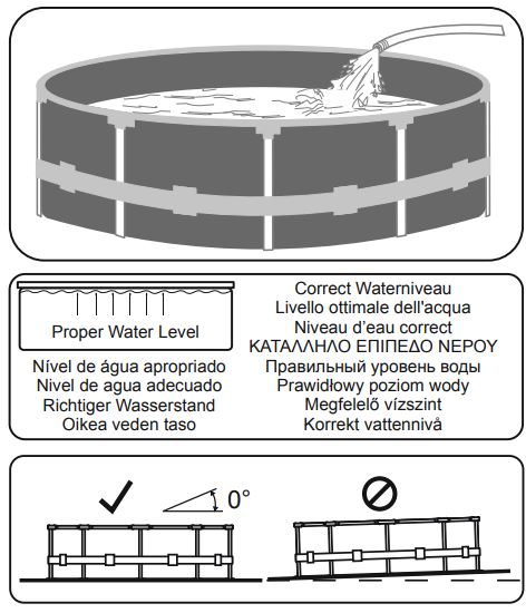 Bestway 488x122cm Power Steel Swim Vista Instruction Manual - Filling Pool with Water