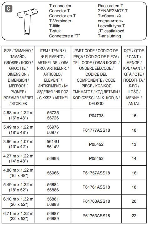 Bestway 488x122cm Power Steel Swim Vista Instruction Manual - POWER STEEL™ C