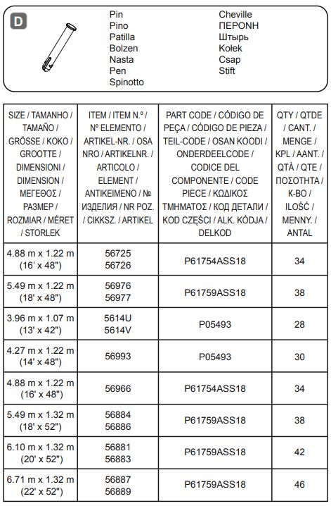 Bestway 488x122cm Power Steel Swim Vista Instruction Manual - POWER STEEL™ D