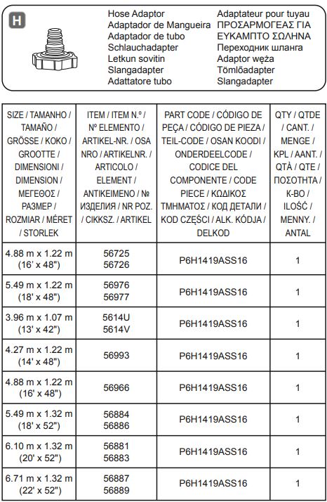 Bestway 488x122cm Power Steel Swim Vista Instruction Manual - POWER STEEL™ H