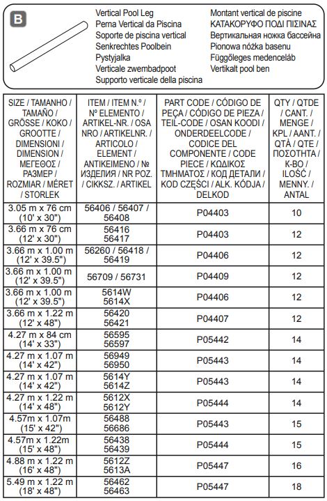 Bestway 488x122cm Power Steel Swim Vista Instruction Manual - STEEL PRO MAX™ B