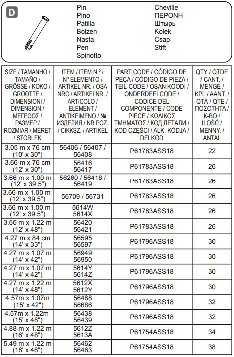 Bestway 488x122cm Power Steel Swim Vista Instruction Manual - STEEL PRO MAX™ D