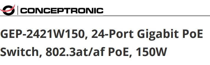 CONCEPTRONIC GEP-2421W150 24 Port Gigabit PoE Switch Instructions