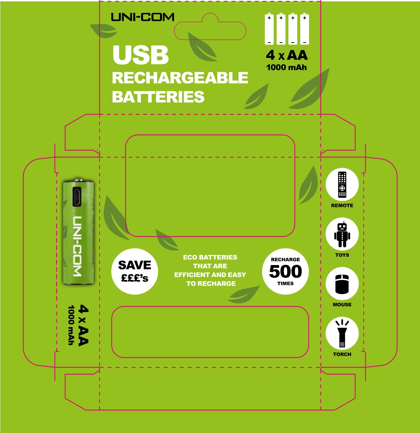 COOPERS OF STORTFORD K884i Pack of 4 AA USB Rechargeable Batteries Instructions