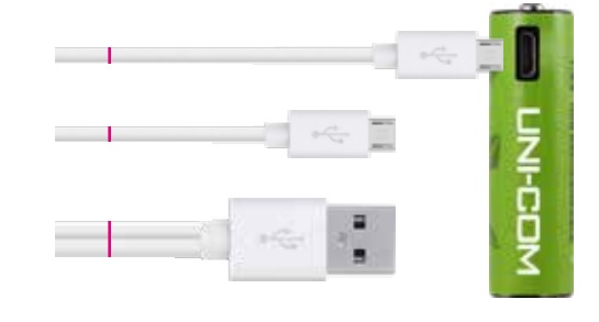 COOPERS OF STORTFORD K884i Pack of 4 AA USB Rechargeable Batteries - Twin USB charging cable (supplied)