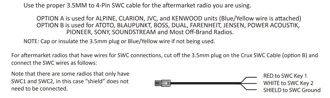 CRUX SWRNS-63S Radio Replacement with Steering Wheel Control Retention for Select NISSAN Vehicles - 4-PIN SWC CABLE