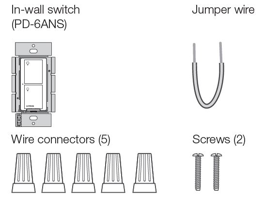 Caseta 0301799 In-Wall switch contents