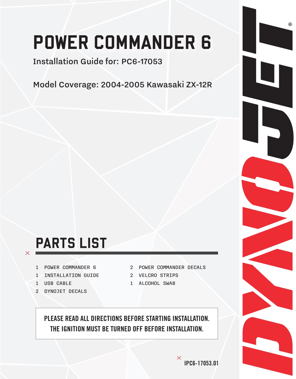 DYNOJET PC6-17053 Power Commander 6 Installation Guide