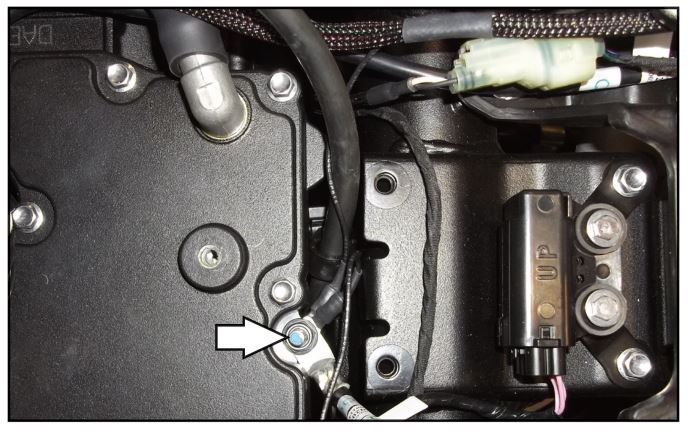 DYNOJET PC6-21034 Power Commander 6 Triumph Tiger 850 Sport 2021-2022 - Attach the ground wire of the PC6 to the stock negative wire at the back of the engine case