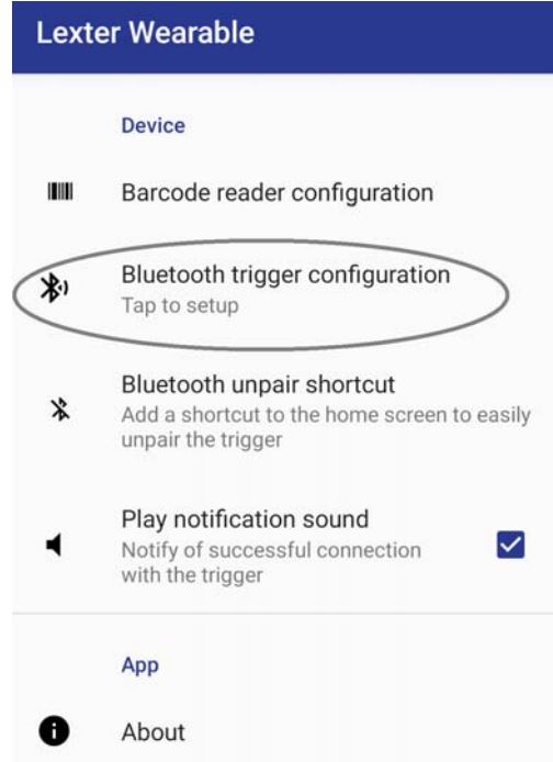 EYOYO Bluetooth LE Scanner Trigger User Guide - Tap on Bluetooth trigger configuration