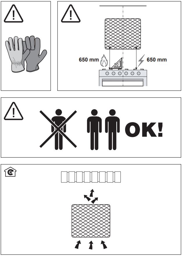 FRANKE IMPRESS 603 60 cm Wall Cooker Hood Instruction Manual - Warning