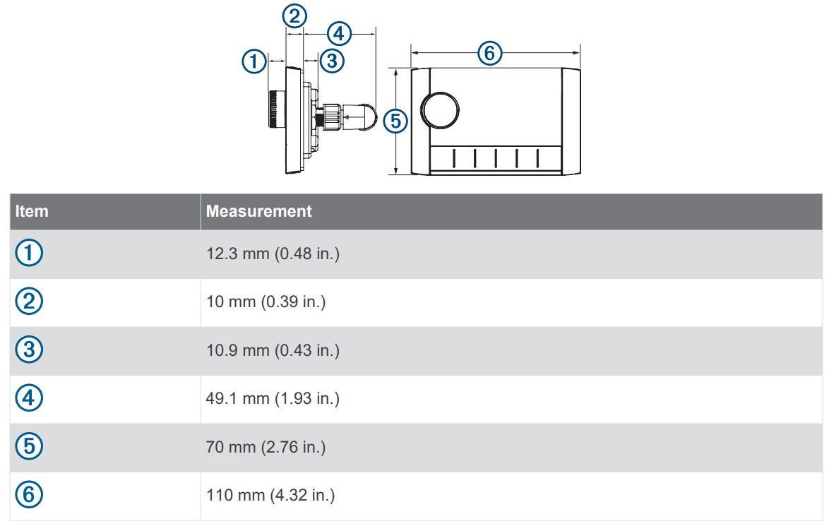 FUSION MS-ERX400 Apollo Wired Remote Owner's Manual - Dimensions