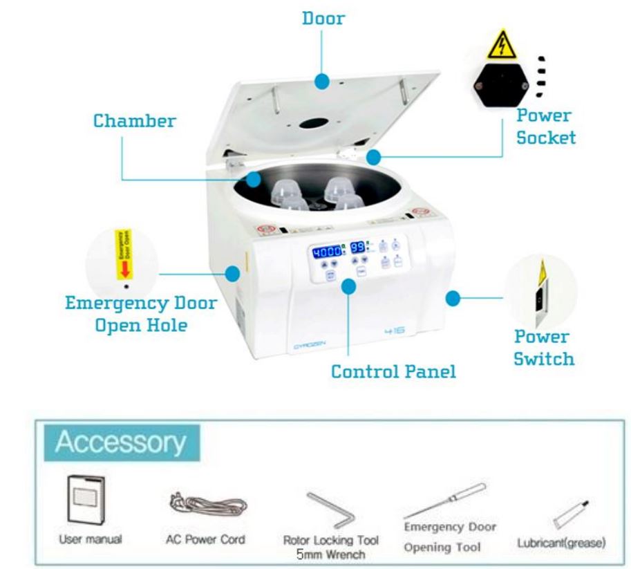 GYROZEN 416 Low-Speed General Centrifuge without Rotor User Manual - Product Description