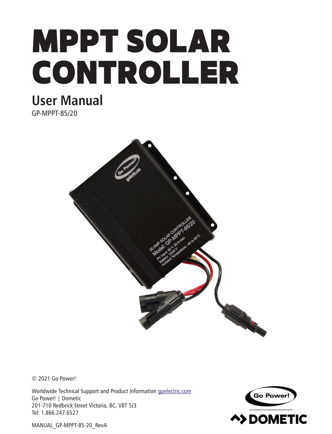 Go Power GP-MPPT-85 20 MPPT Solar Controller User Manual