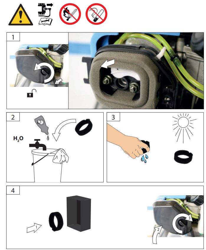 Gude GPR 821 PRO Petrol Post Driver Instruction Manual - Air filter
