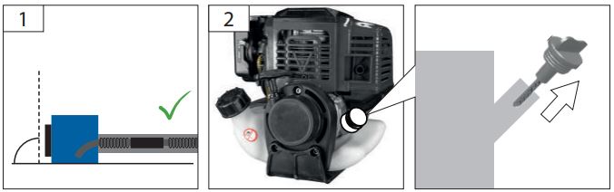 Gude GPR 821 PRO Petrol Post Driver Instruction Manual - Oil level inspection