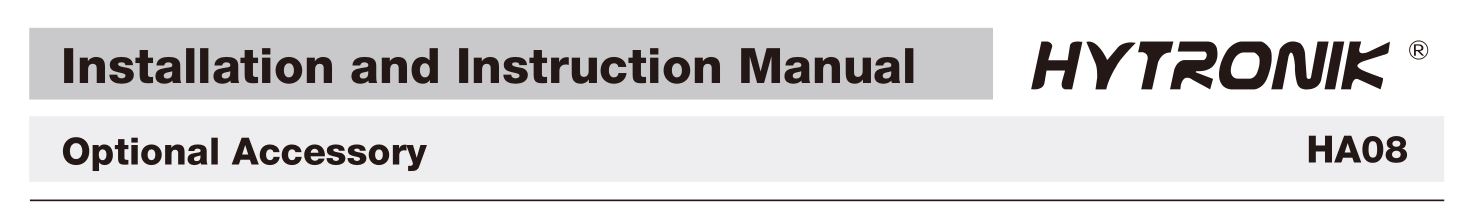 HYTRONIK HA08 On-Off Switch with Relay Instruction Manual