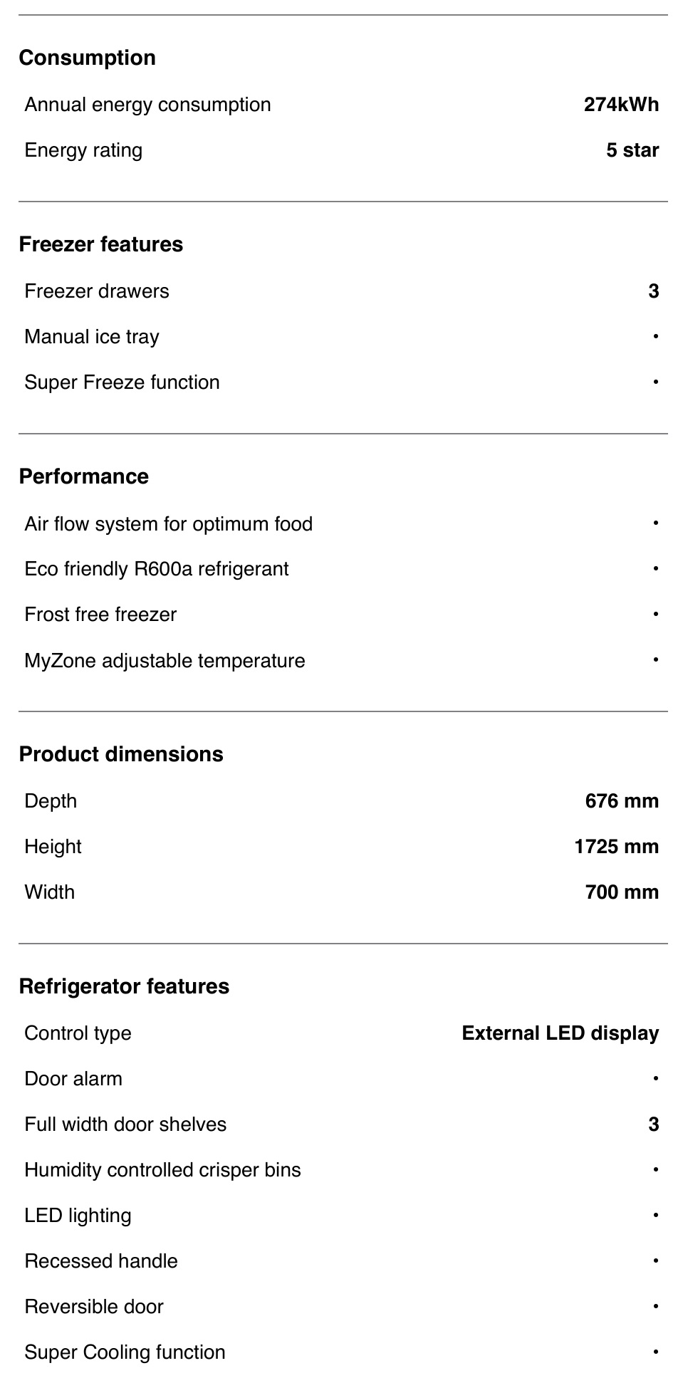 Haier HRF450BW2 416L Bottom Freezer Refrigerator - SPECIFICATIONS 2