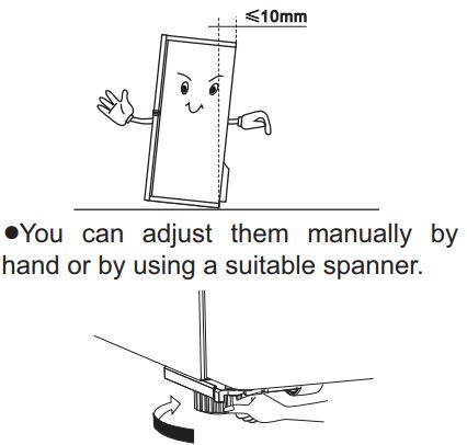 Hisense RQ515N4AC2 Cross Door Refrigerator User Manual - Leveling of appliance