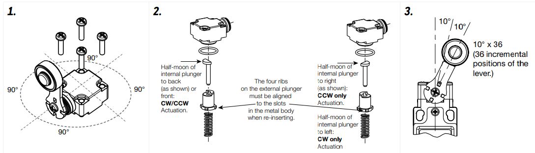 Honeywell 81521 Micro Switch Global Limit Switches Instruction Manual - FIELD ADJUSTABLE HEAD