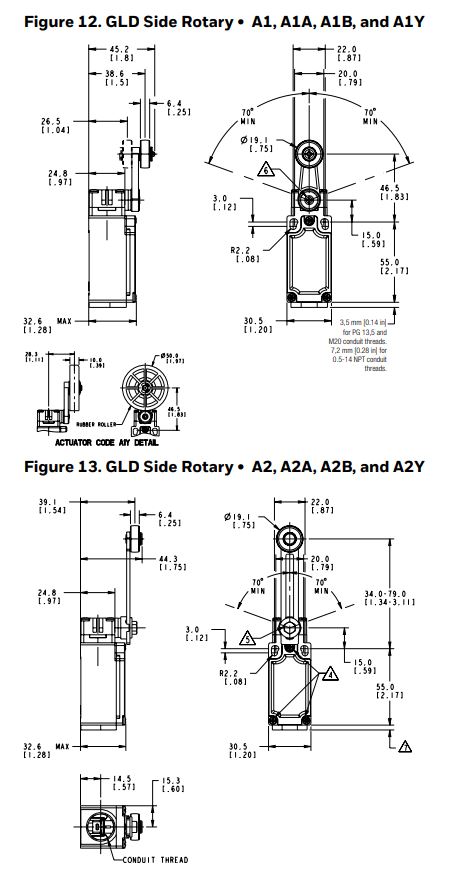 Honeywell 81521 Micro Switch Global Limit Switches Instruction Manual - Figure 12,13