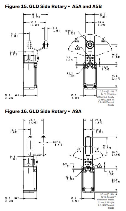 Honeywell 81521 Micro Switch Global Limit Switches Instruction Manual - Figure 15,16