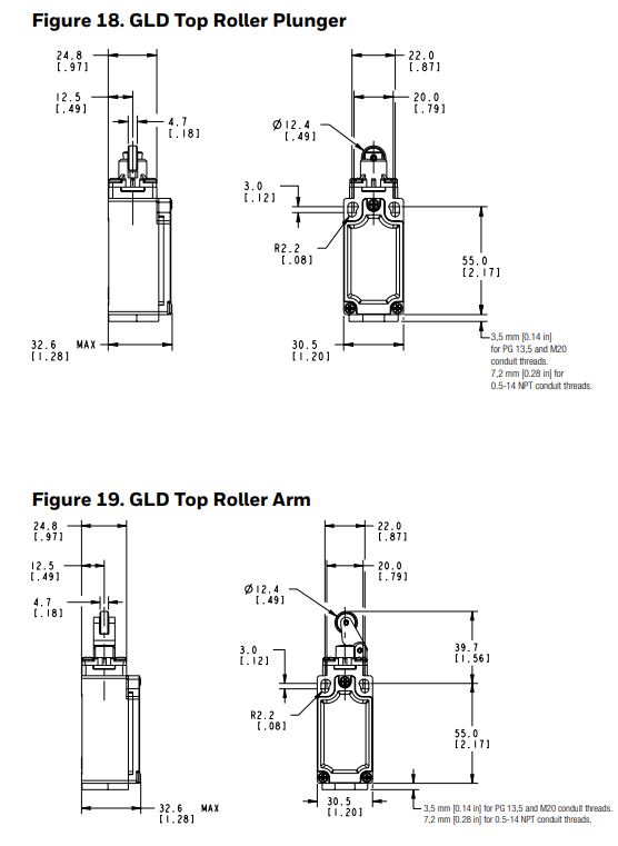 Honeywell 81521 Micro Switch Global Limit Switches Instruction Manual - Figure 18,19