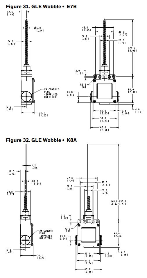 Honeywell 81521 Micro Switch Global Limit Switches Instruction Manual - Figure 31,32