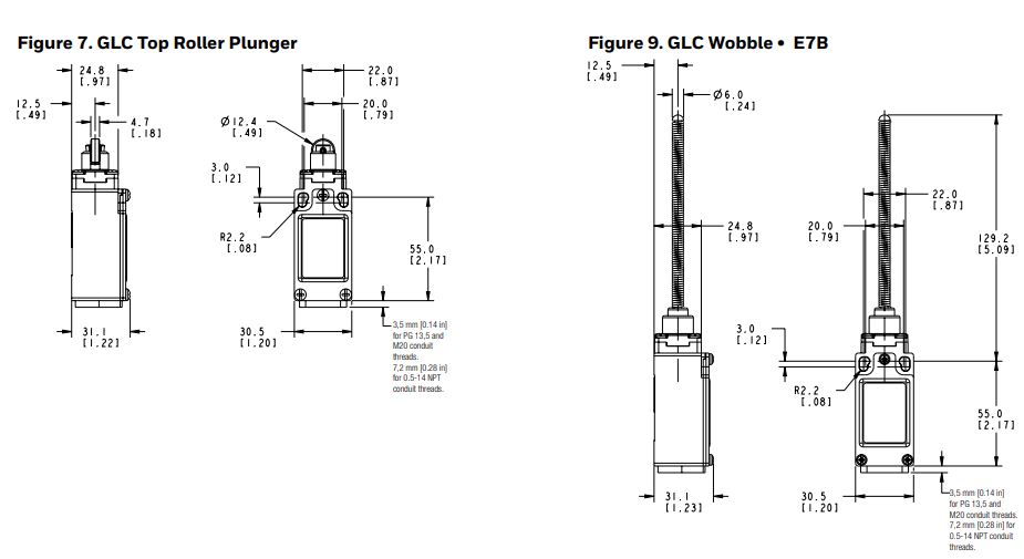 Honeywell 81521 Micro Switch Global Limit Switches Instruction Manual - Figure 7,8