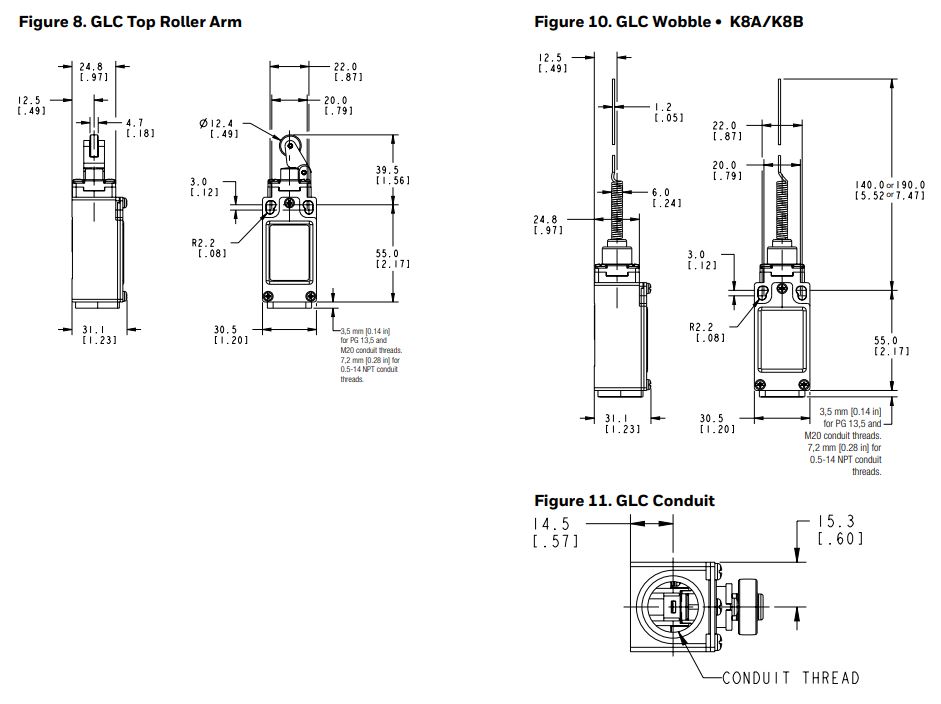 Honeywell 81521 Micro Switch Global Limit Switches Instruction Manual - Figure 9,10,11