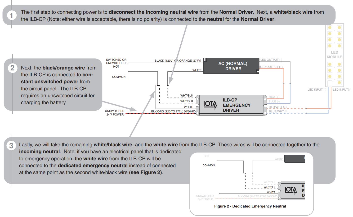 IOTA ILB-CP Series LED Emergency Driver Instruction Manual - Figure 2