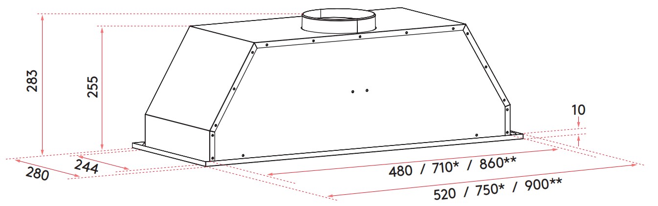 Inalto IUM52 52cm Undermount Rangehoods - RANGEHOOD