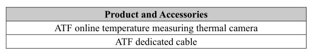 Inf iRay AT31F AT61F Online Temperature Measurement Thermal Camera - Table 10.1 Product and Accessories List