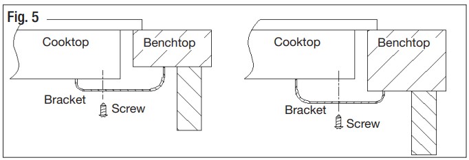 Inserting and Fixing the Cooktop