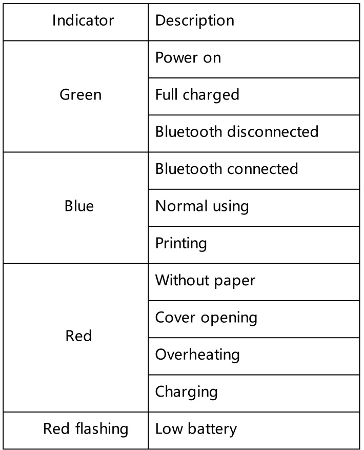 JADENS L12 Label Marker - INDICATOR DESCRIPTION