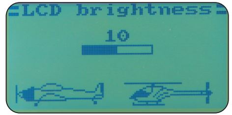 JAMARA FCX6 Pro Tel Transmitter Instructions - LCD brightness