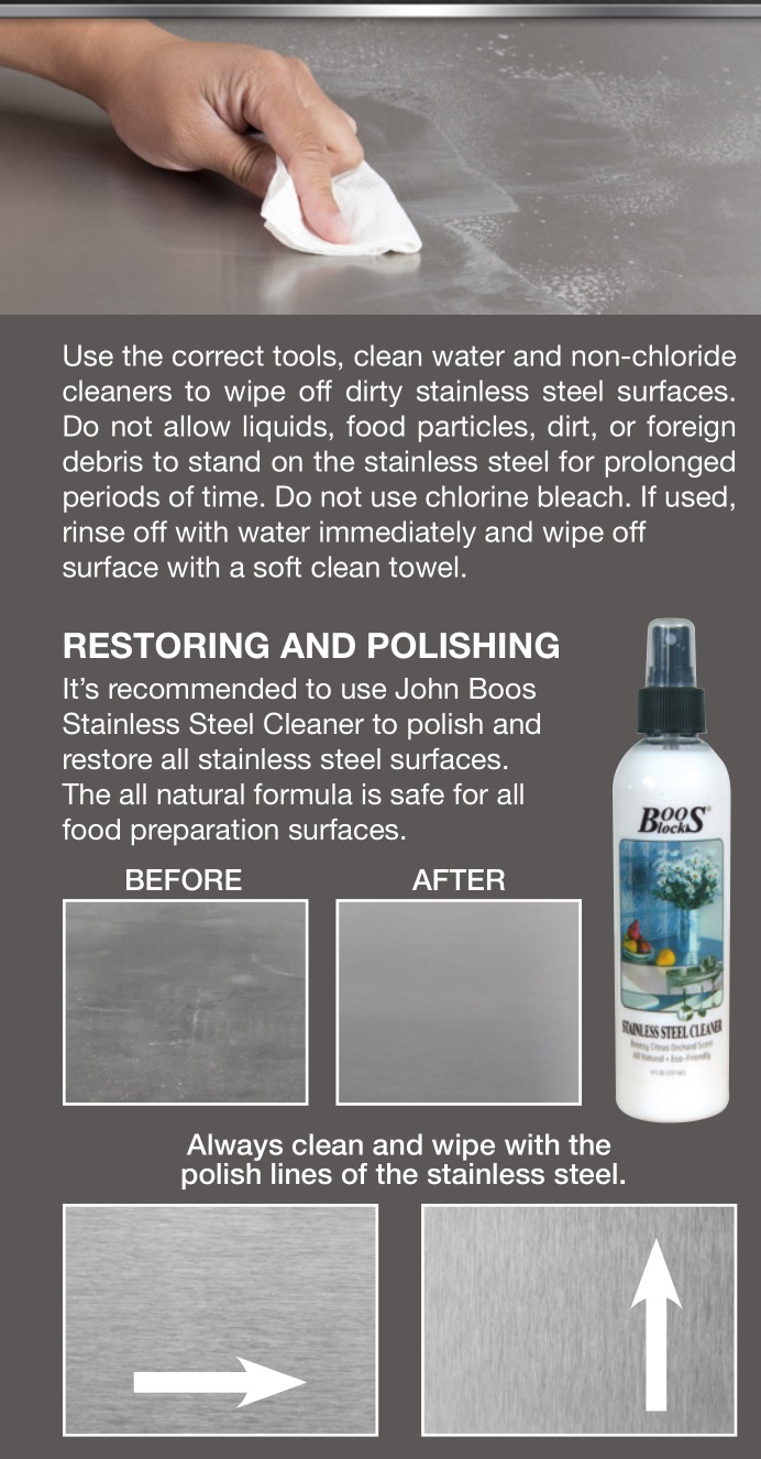 John BOOS EFT8-3018 Stainless Steel Filler Table - ROUTINE CLEANING