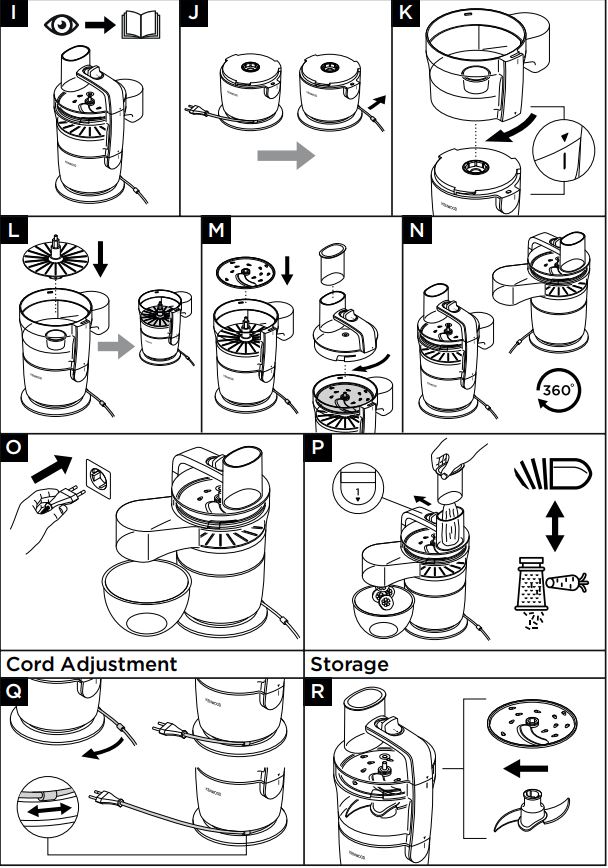 KENWOOD FDP22 Food Processor Instructions - Assembly and Usage