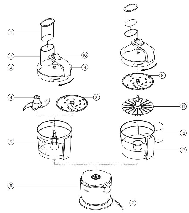 KENWOOD FDP22 Food Processor Instructions - Product Overview