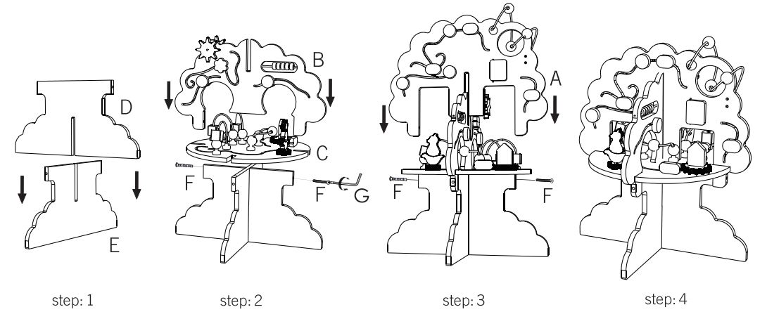 MANHATTAN TOY 160810 Playground Adventure Wooden Toddler Instruction Manual - Instructions