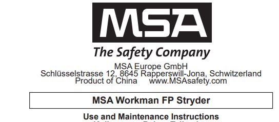 MSA 10176851 Workman FP Stryder Beam Anchor User Manual