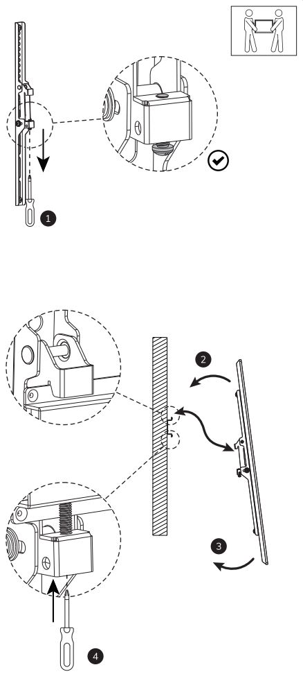 Neomounts WL30-350BL14 Newstar TV wall bracket Instruction Manual - Attach the screen onto the bracket and secure it