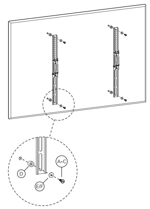 Neomounts WL30-350BL14 Newstar TV wall bracket Instruction Manual - Install the adapter brackets and use spacers if necessary