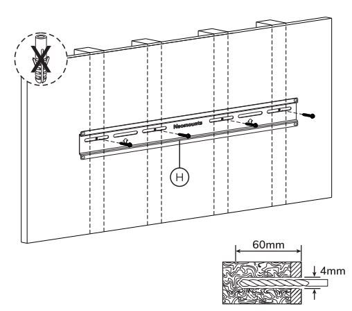 Neomounts WL30-350BL14 Newstar TV wall bracket Instruction Manual - Install the wall plate on a wooden stud