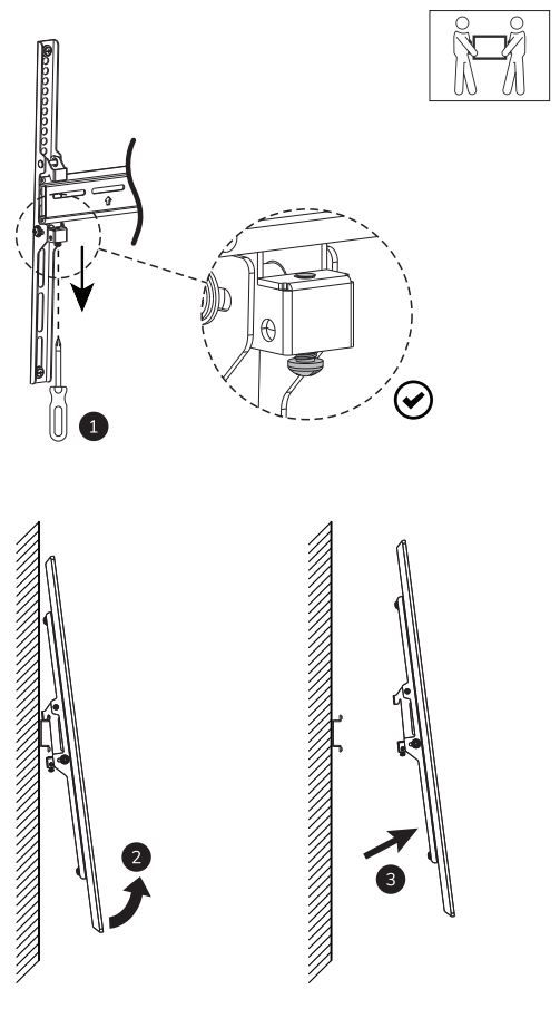 Neomounts WL30-350BL14 Newstar TV wall bracket Instruction Manual - Remove the screws to release the screen