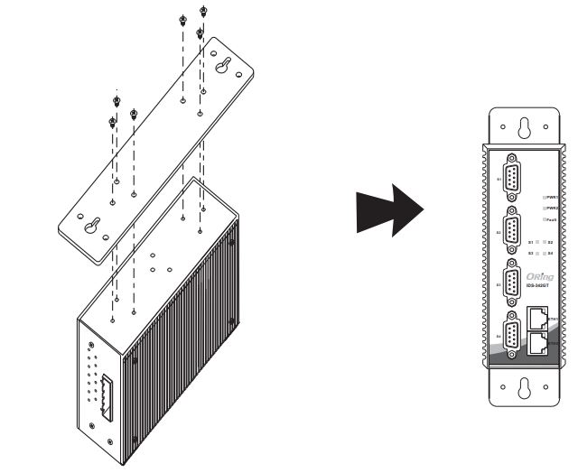 ORing IDS-342GT Industrial Secure Serial Port to Ethernet Device Server Installation Guide - Wall-mounting