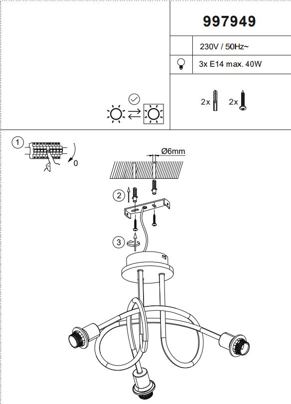 Paul Neuhaus 15923 Ceiling Light Instruction Manual - How to use